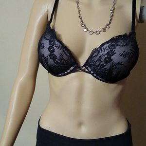 Victoria Secret black lace miraculous bra 34B
